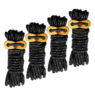 CT Company 帳篷反光營繩 4入組, 黑色