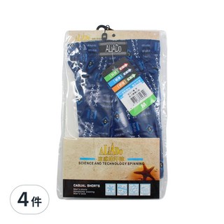 ALiADO 男款平口內褲 科技 健康 舒適 透氣, M, 顏色隨機, 4件