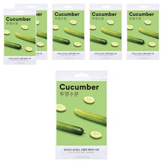 MISSHA AIRY 緊緻貼合面膜 黃瓜, 1片, 6包