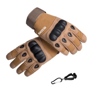 리젠스 하드셸 바이크 장갑 + 장갑 클립 1p, 베이지