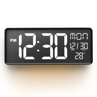 OWC 日曆數字顯示計時功能壁鐘 OT926 L號, 黑色的