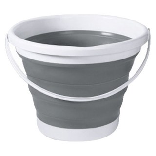 FANCY LIFE 摺疊式水桶 10L 方便好收納 居家戶外皆適用, 灰白色, 1個
