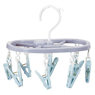 KOKUBO 小久保 橢圓曬衣架 8夾, 顏色隨機, 1個