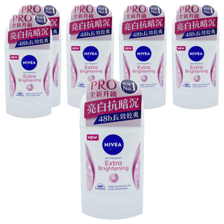 NIVEA 妮維雅 止汗爽身乳膏 Pro升級版 亮白系列, 50ml, 6罐