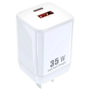 INTOPIC 廣鼎 PD35W電源供應器 GaN氮化鎵快速充電器 USB-C USB-A, 白色, 1個
