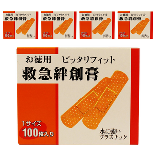 KYORIKI 共利 救急絆創膏 未滅菌 膚色, 100枚, 5盒