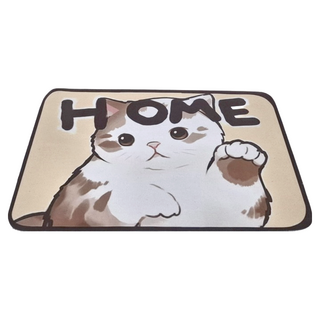 矽藻土軟地墊 Set 2個, 柔軟輕薄, 舒適腳感, 快速吸水, 60 x 40cm, 貓咪, 1組