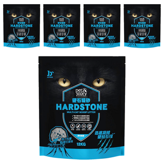 pet story 寵物物語 HARD STONE 硬石貓砂, 原味無香, 12kg, 5袋
