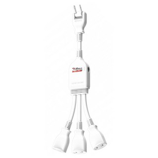 iPlus 保護傘 1切3座可轉向電源線組 PU-2030, 0.32m, 白色, 1組