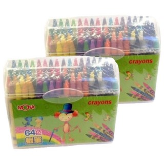 萬事捷mona 蒙納 蠟筆組 (2個) 兒童安全無毒蠟筆 繪畫塗鴉必備, 64色