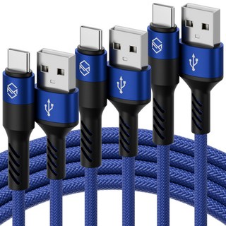 신지모루 로프 C타입 고속충전 케이블, 2m, 블루, 3개