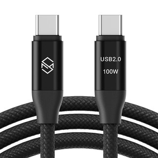 신지모루 E Marker 칩 100W C to C PD 초고속충전 케이블, 2m, 블랙, 1개