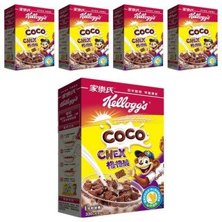 Kellogg's 家樂氏 COCO 可可猴 格格脆巧克力, 含維生素A/B1/B2/C/E 含鈣鐵, 非油炸, 330g, 5盒