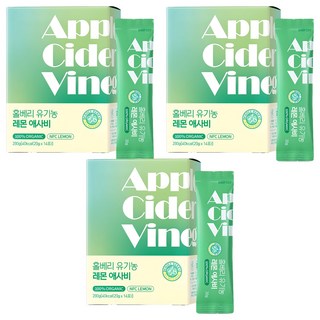 WHOLE BERRY 檸檬汁蘋果醋隨身包 14條入, 3個, 280g