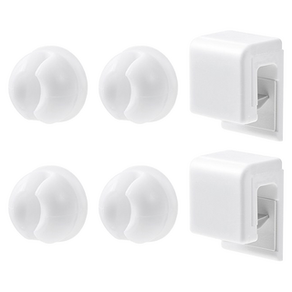 Tamsaa 免打孔夾型牙膏架 2個 + 牙刷架 4個, 白色, 1組