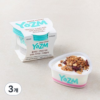 요즘 플레인 그릭요거트 with 카카오그래놀라, 120g, 3개