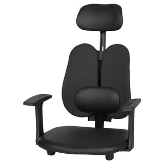 Chair Focus 功能性天使和室椅 G07 腰靠型 扶手 頭枕 人造皮革, 黑色