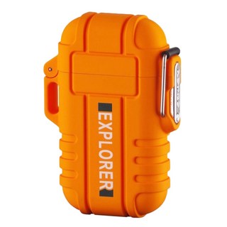 Ad-Forest 野外求生必備 雷焰防水雙電弧充電打火機 ABS+鋅合金, 橘色, 1個