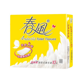 春風 超細柔抽取式衛生紙, 10包, 1袋