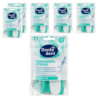 dm Dontodent 成人薄荷細滑扁線牙線棒, 40支, 6包