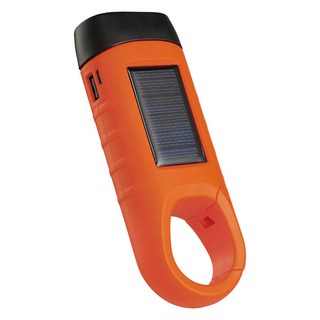 Chill Outdoor 手搖太陽能手電筒, 橘色, 1個