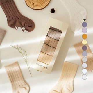 HI BABY CLUB 孩童羅紋長襪 6入+包裝盒組