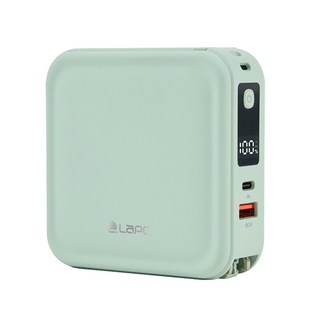 LaPO 全功能無線充電行動電源 Type-C + Type-C, WT-08, 清新綠
