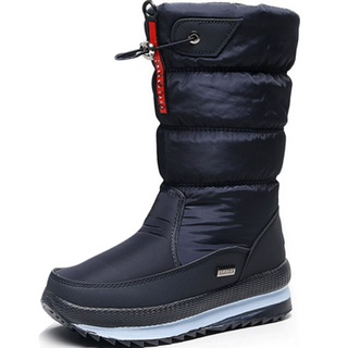 女款防滑防水保暖防寒刷毛天鵝絨雪靴 AA377