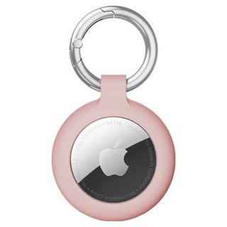 신지모루 에어태그 홀더 360 충격흡수 TPU 소프트 커버 케이스, 핑크 샌드, 1개