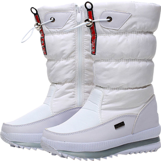 女款防滑防水保暖防寒毛絨絲絨雪靴 AA377