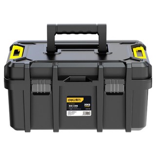 deLi 得力 Tools 便攜式鐵製工具收納工具箱 黑色 DL432522A, 1個