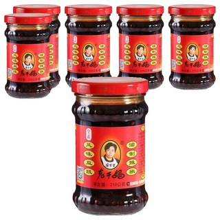 老干媽 豆豉油制辣椒, 210g, 6罐