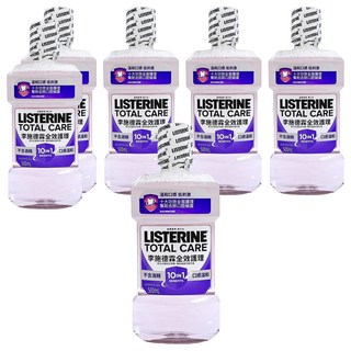 LISTERINE 李施德霖 全效護理除菌漱口水，不含酒精，預防蛀牙，去除99%口腔細菌, 500ml, 6瓶
