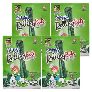 SELECO 喜樂口 香脆烤海苔捲 原味, 10條入, 30g, 4盒