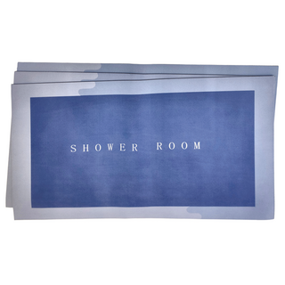 硅藻泥地墊, 布料, 半橢圓款, 57 x 38cm, 深藍, 1個