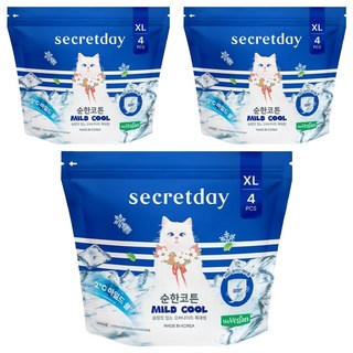 secretday 韓國原裝進口 純棉溫和涼感安睡褲 夜用褲型衛生棉, XL, 4片, 3包