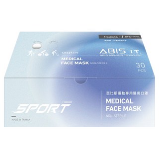 ABIS 奈米成人醫療口罩 輕薄款 17.5 x 9.5cm, 30片, 1盒, 白色