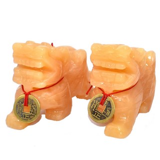 鑫運來 招財富貴開運黃玉貔貅擺件 附贈開運銅錢, 黃玉, 700g