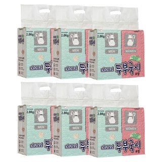 네꼬모리 두부국시 나노입자 고양이 모래, 2.8kg, 6개, 무향