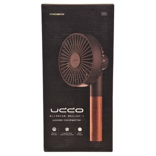 PROBOX UDDO 櫸木手持桌立風扇，3檔可調速，9小時工作, H03, 黑色