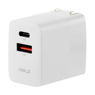 Iwalk 30W方塊酥快充頭 可折疊式設計, 28mm, 珍珠白, 1個