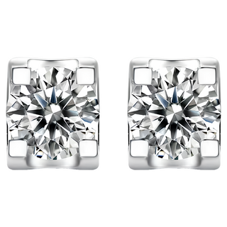 CF Diamond 耳環 莫桑鑽, E0028 經典牛頭, 1副