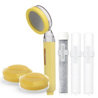 듀벨 샤워애 와이즈 아이 비타민 샤워기 + 레몬향 필터 2p + 세디 필터 2p + 카본 필터 세트, 1개, 옐로우