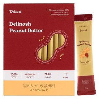 Delinosh 擠壓式花生醬隨身包, 1個, 250g