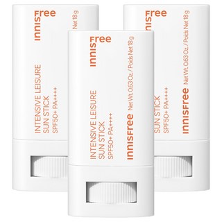 INNISFREE 台灣公司貨 強效防水休閒防曬棒 SPF50+ PA++++, 18g, 3支