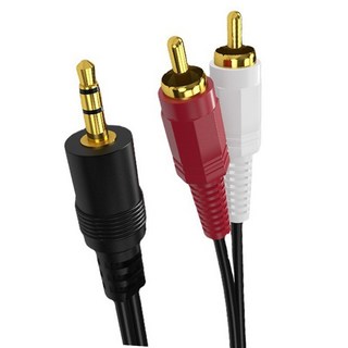 3.5mm轉2RCA一分二音源線 AUX轉RCA梅花頭電腦音箱連接線 3m, 2R-35, 1條