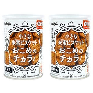hokka 北陸製菓 米蜜餅乾保存罐 天然餅乾, 2罐, 110g
