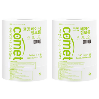 코멧 베이직 2겹 점보롤 화장지 240m, 2개, 4롤