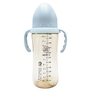 Simba 小獅王辛巴 蘊蜜鉑金PPSU寬口吸管把手防脹氣奶瓶 3個月以上, 晨藍, 360ml, 1個