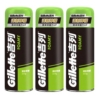 Gillette 吉列 刮鬍泡 清新檸檬 333g, 3罐